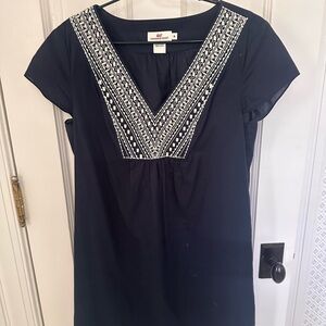 Vineyard Vines Navy Embellished Cap Sleeve tunic dress EUC Sz M